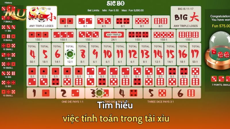 Tìm hiểu việc tính toán trong tài xỉu